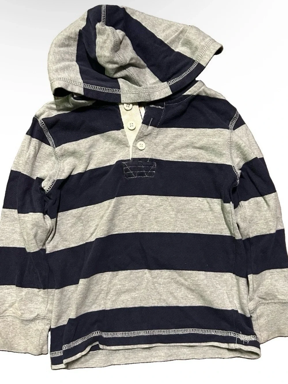 Toddler Boy Long Sleeve Winter Tops Vest Stripes Hoodie Size 4T